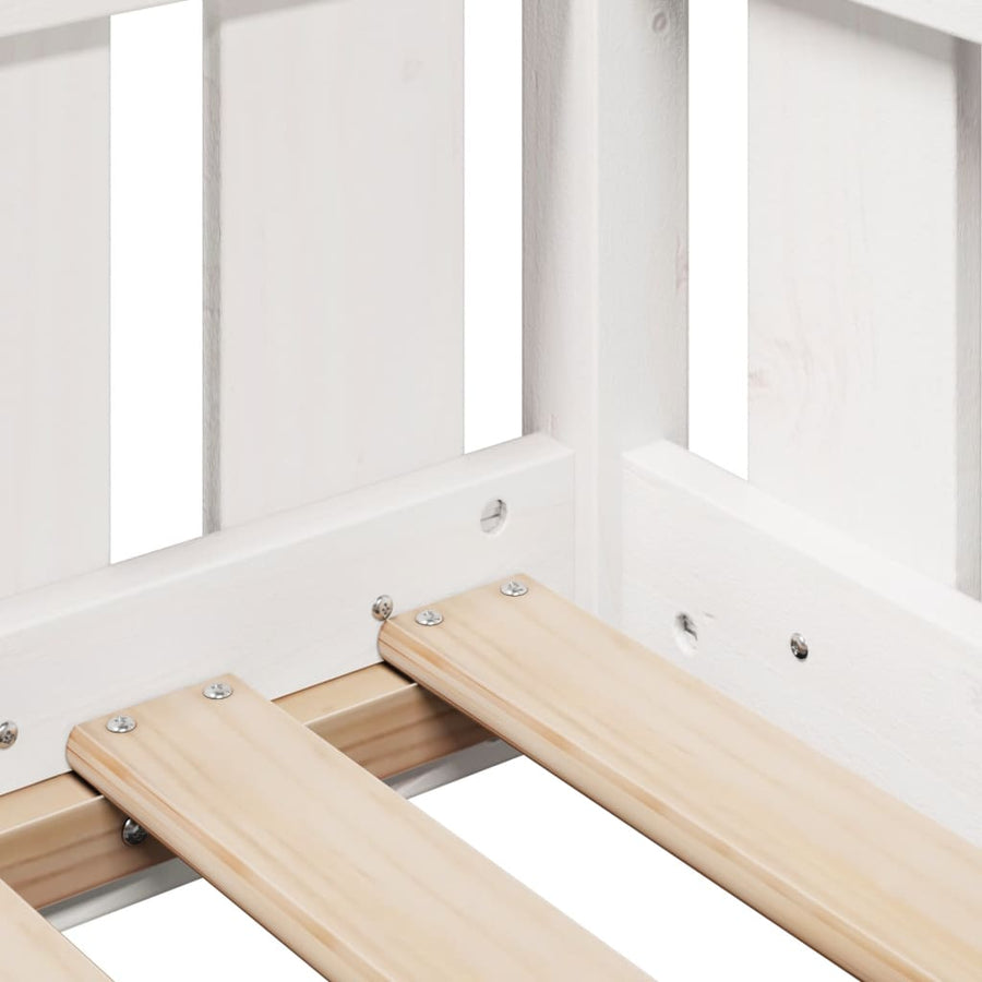 Bedhuis wit massief grenenhout 80x200 cm
