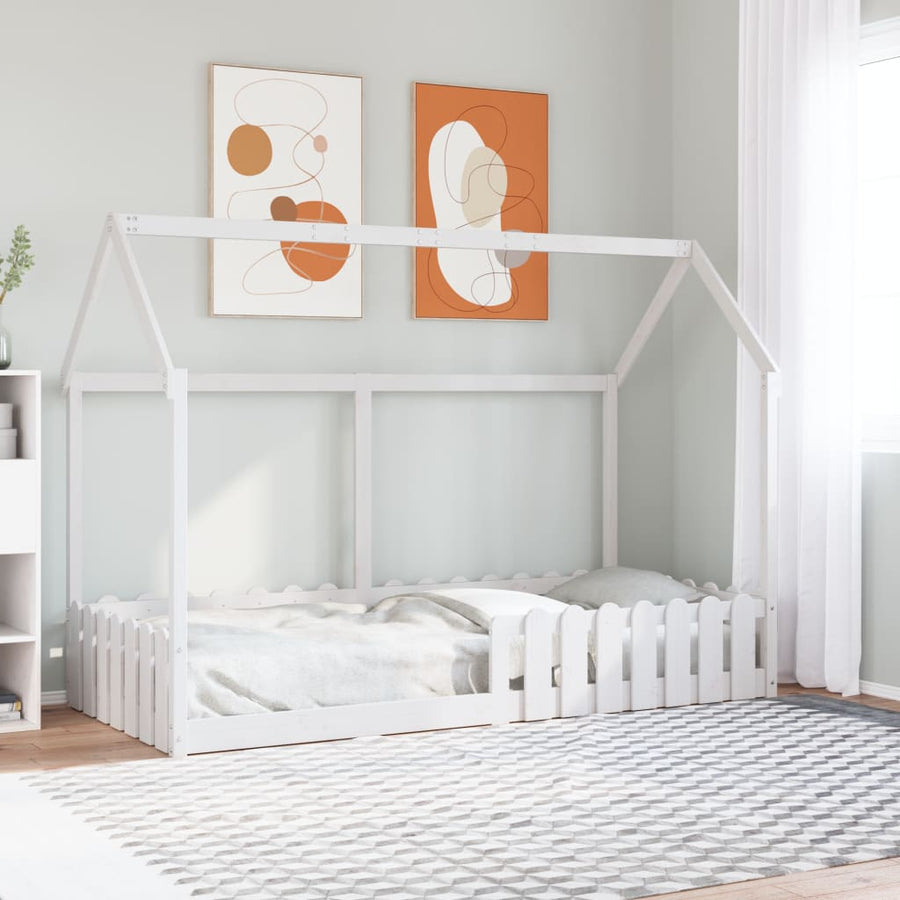 Bedhuis wit massief grenenhout 90x190 cm