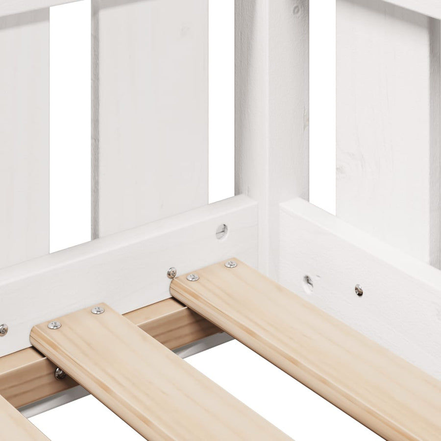 Bedhuis wit massief grenenhout 90x190 cm