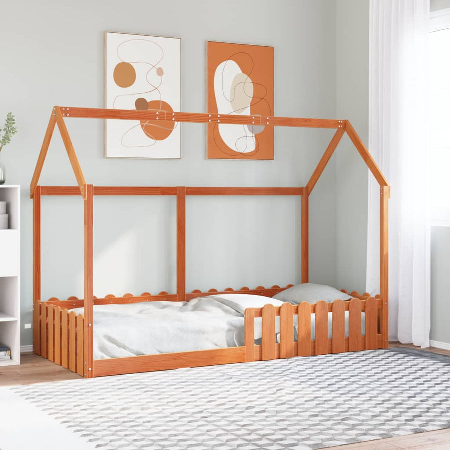Bedhuis wasbruin massief grenenhout 90x190 cm