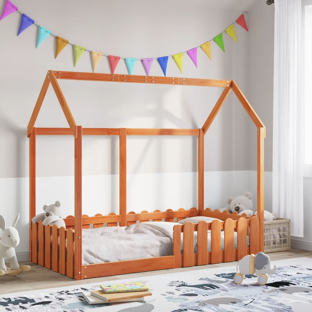 Bedhuis wasbruin massief grenenhout 80x160 cm