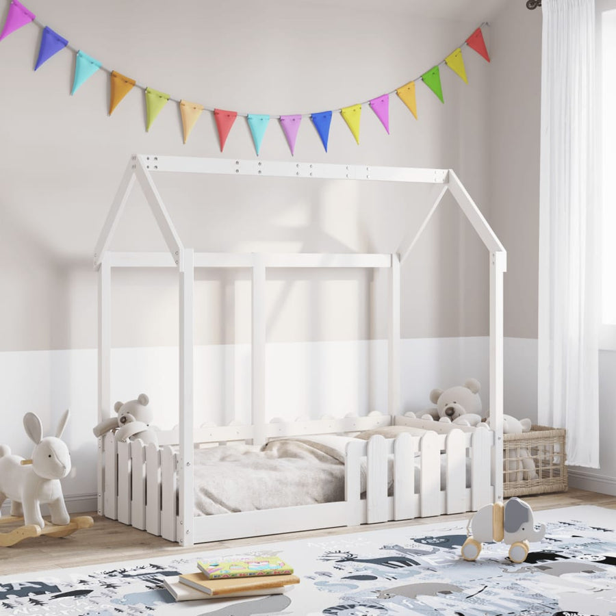 Bedhuis wit massief grenenhout 70x140 cm