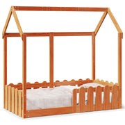Bedhuis 70x140 cm massief grenenhout wasbruin