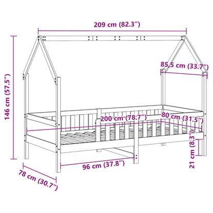 Bedhuis massief grenenhout 80x200 cm