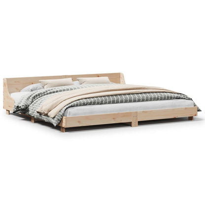 Bedframe Zonder Matras Massief Grenenhout 180 x 200 cm Naturel