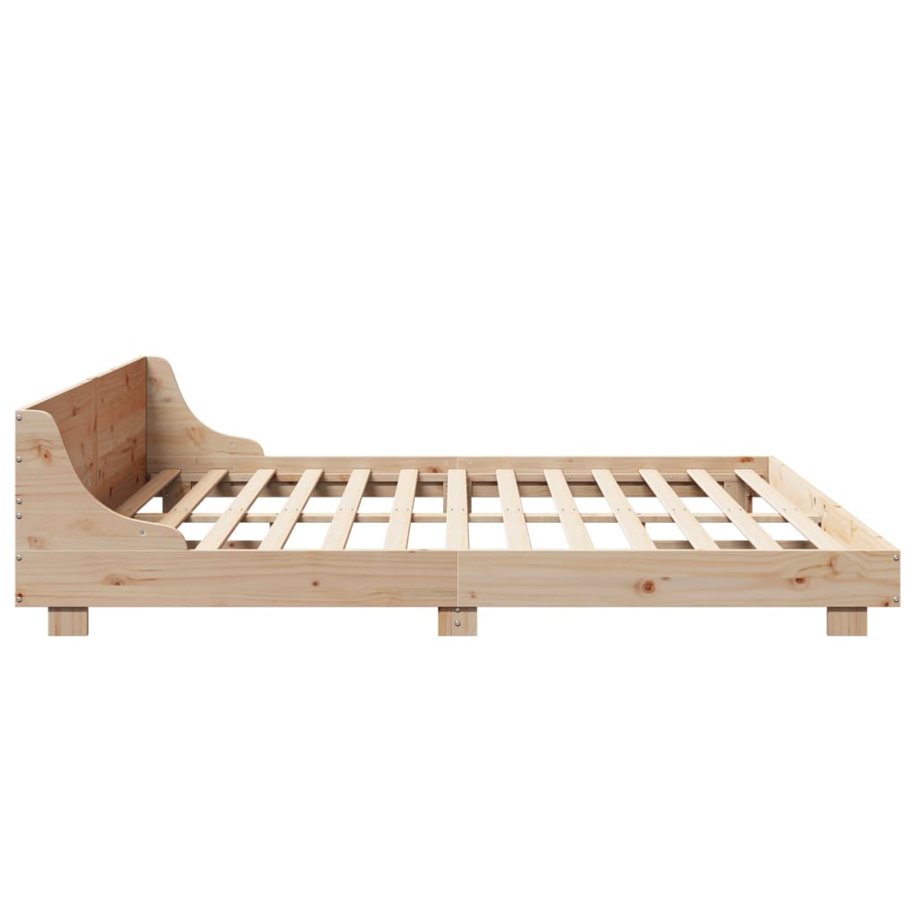 Bedframe Zonder Matras Massief Grenenhout 180 x 200 cm Naturel