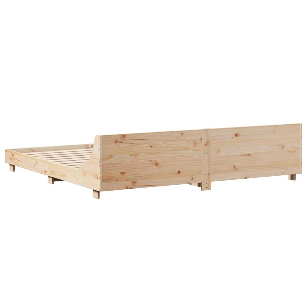 Bedframe Zonder Matras Massief Grenenhout 180 x 200 cm Naturel