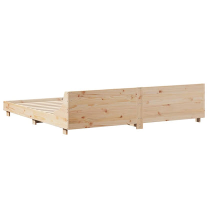 Bedframe Zonder Matras Massief Grenenhout 180 x 200 cm Naturel