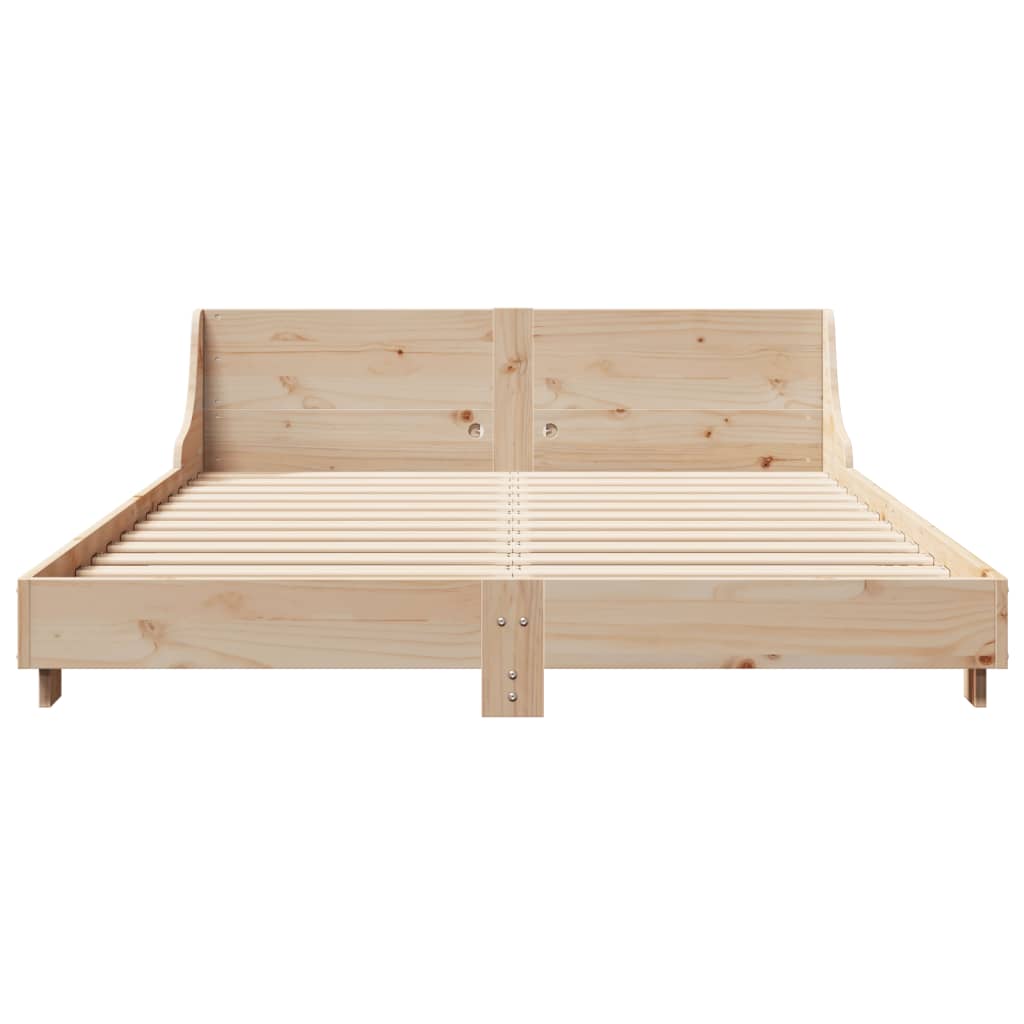 Bedframe met hoofdbord massief grenenhout 160x200 cm