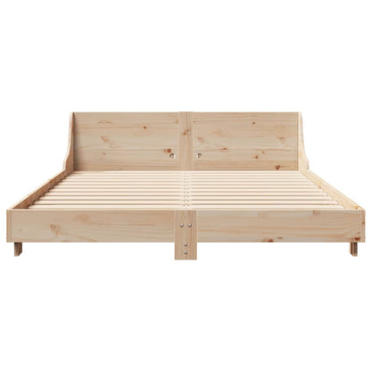 Bedframe met hoofdbord massief grenenhout 160x200 cm