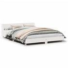 Bed frame without mattress solid pine wood white 150x200 cm