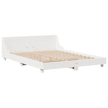 Bedframe met hoofdbord massief grenenhout wit 140x200 cm