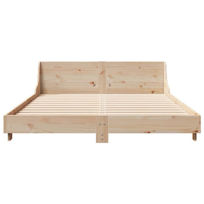Bedframe met hoofdbord massief grenenhout 140x190 cm