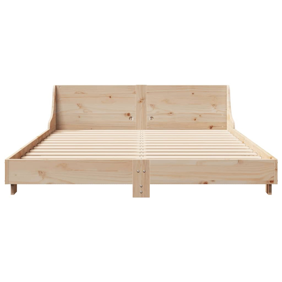 Bedframe met hoofdbord massief grenenhout 120x190 cm