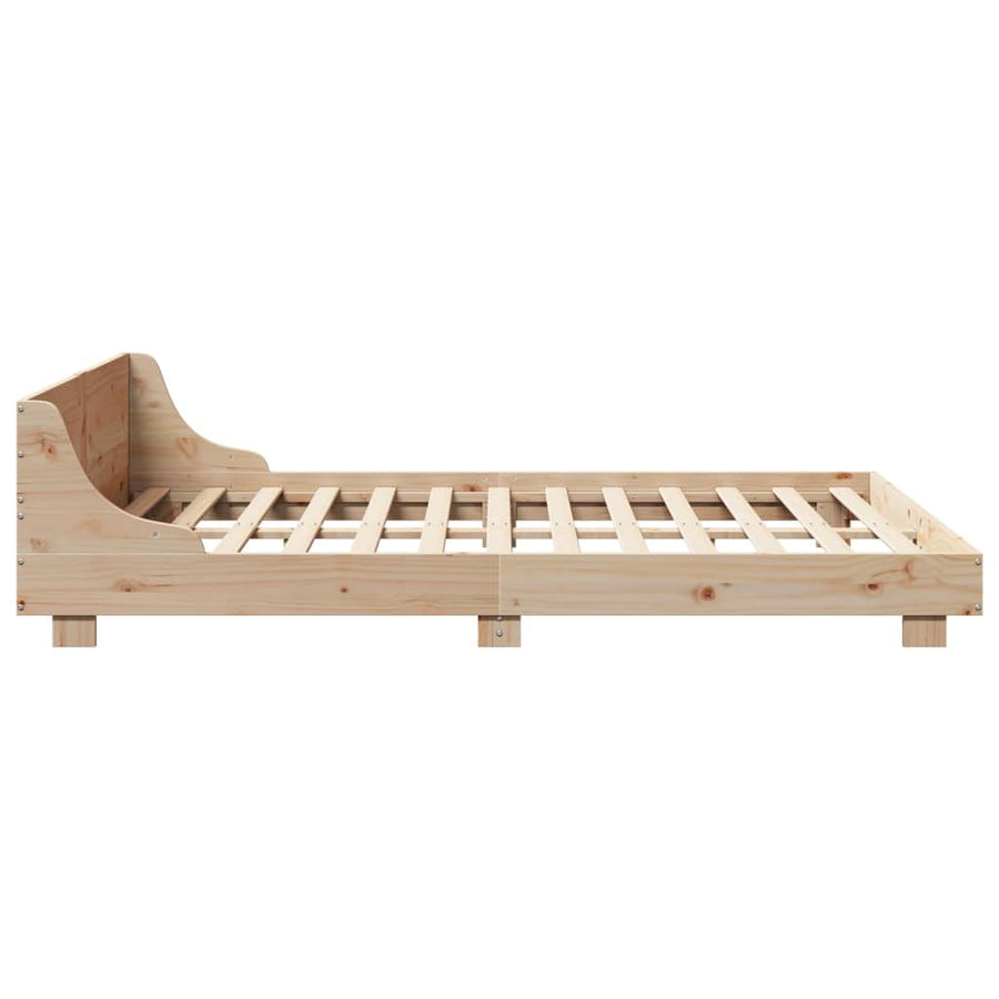 Bedframe met hoofdbord massief grenenhout 120x190 cm
