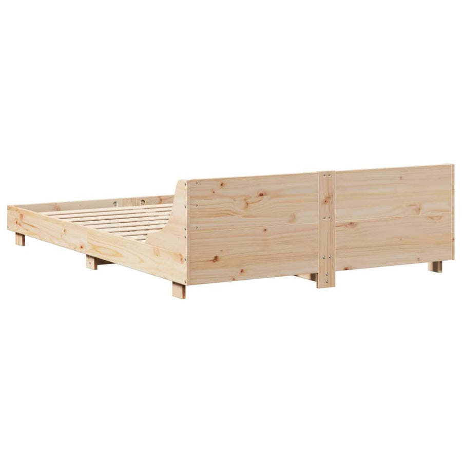 Bedframe met hoofdbord massief grenenhout 120x190 cm
