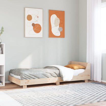 Bedframe met hoofdbord massief grenenhout 90x190 cm