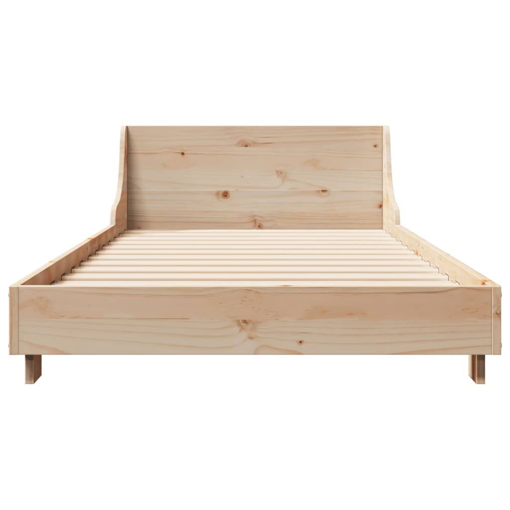 Bedframe met hoofdbord massief grenenhout 90x190 cm