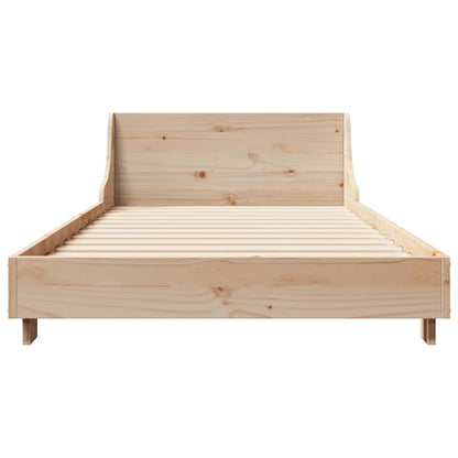 Bedframe met hoofdbord massief grenenhout 90x190 cm
