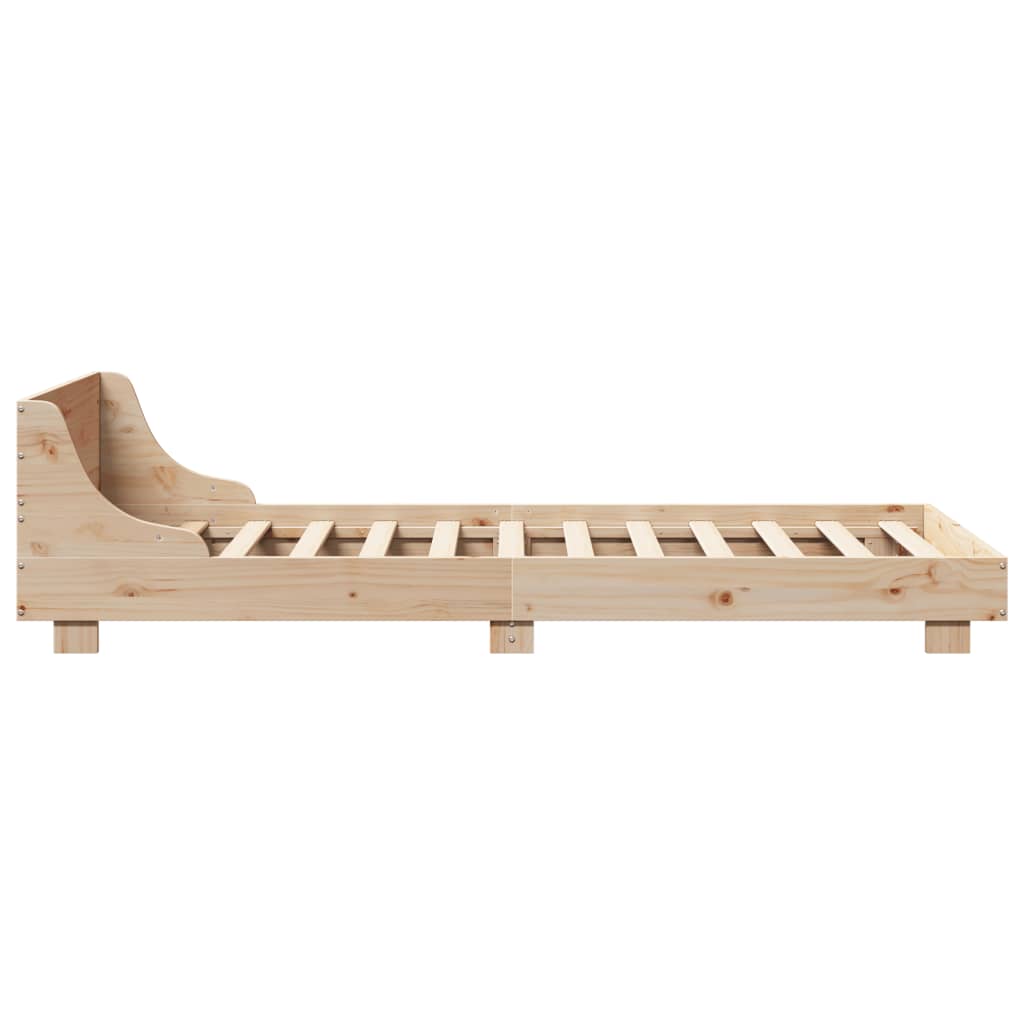 Bedframe met hoofdbord massief grenenhout 90x190 cm