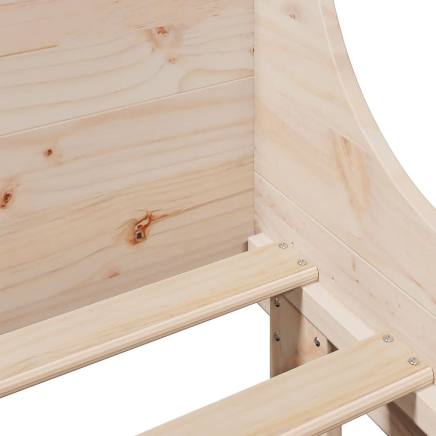 Bedframe met hoofdbord massief grenenhout 90x190 cm