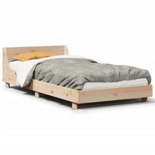 Bedframe met hoofdbord massief grenenhout 90x190 cm