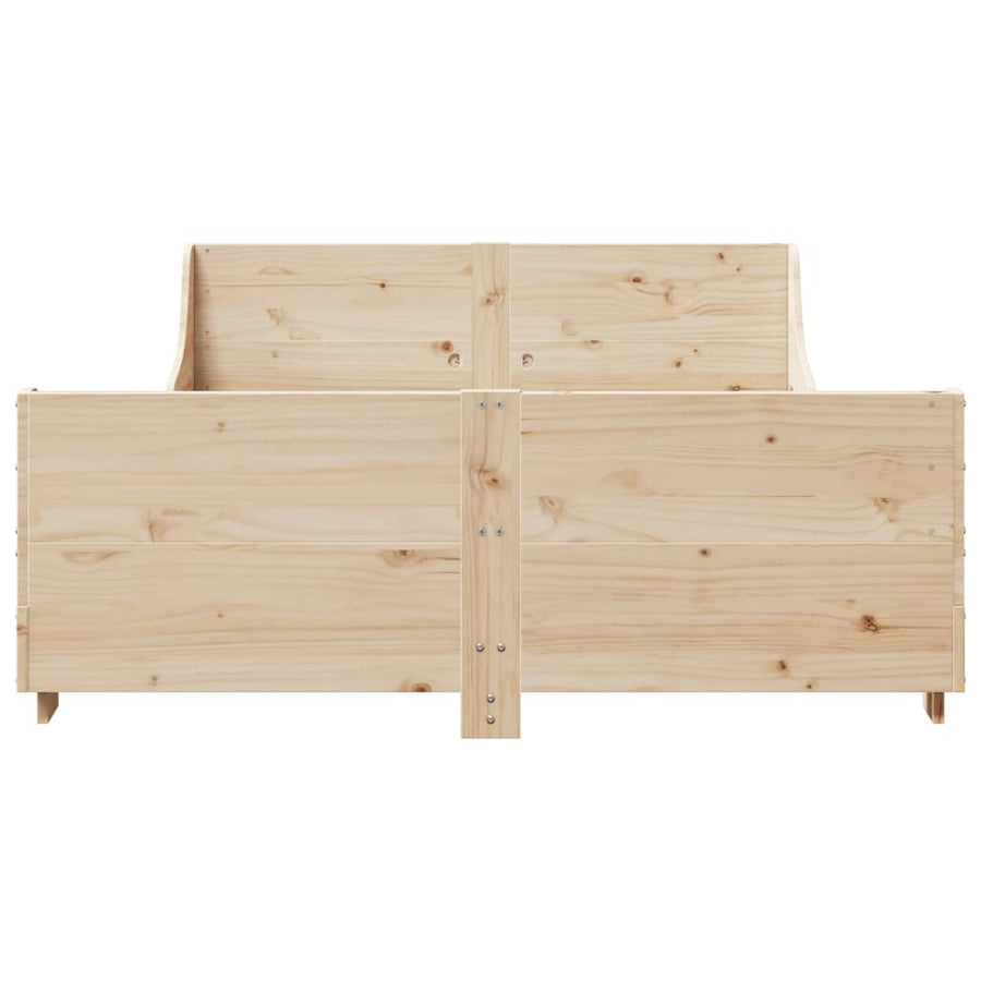 Bedframe met hoofdbord massief grenenhout 120x200 cm