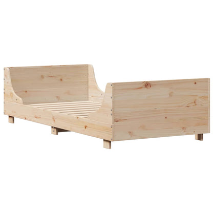 Bedframe met hoofdbord massief grenenhout 100x200 cm