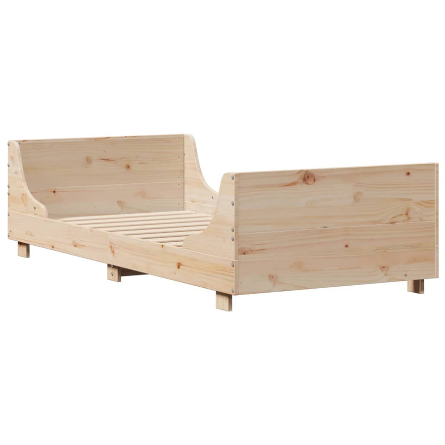 Bedframe met hoofdbord massief grenenhout 100x200 cm