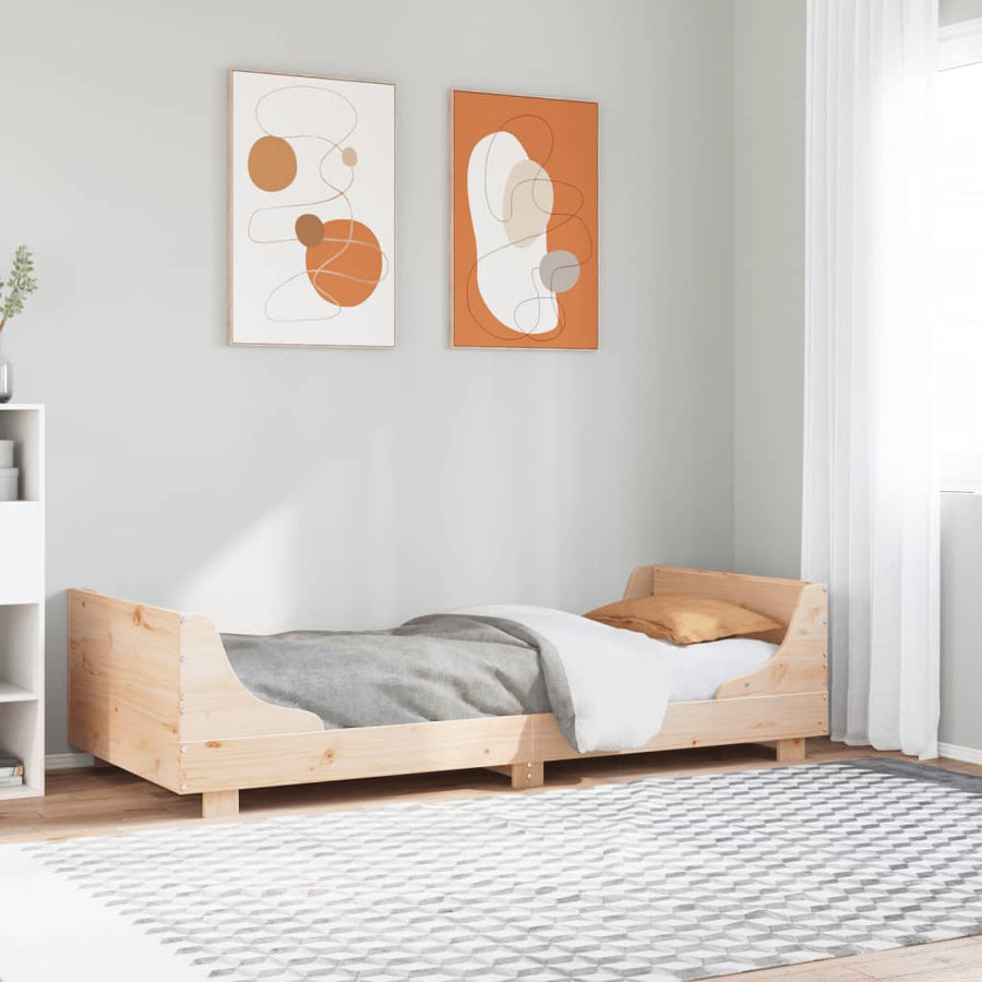 Bedframe met hoofdbord massief grenenhout 100x200 cm