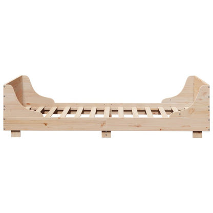 Bedframe met hoofdbord massief grenenhout 100x200 cm