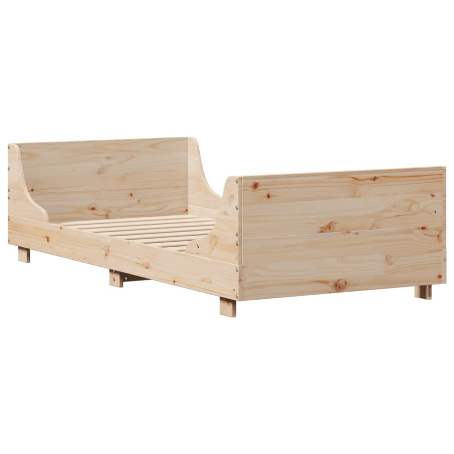 Bedframe met hoofdbord massief grenenhout 100x200 cm