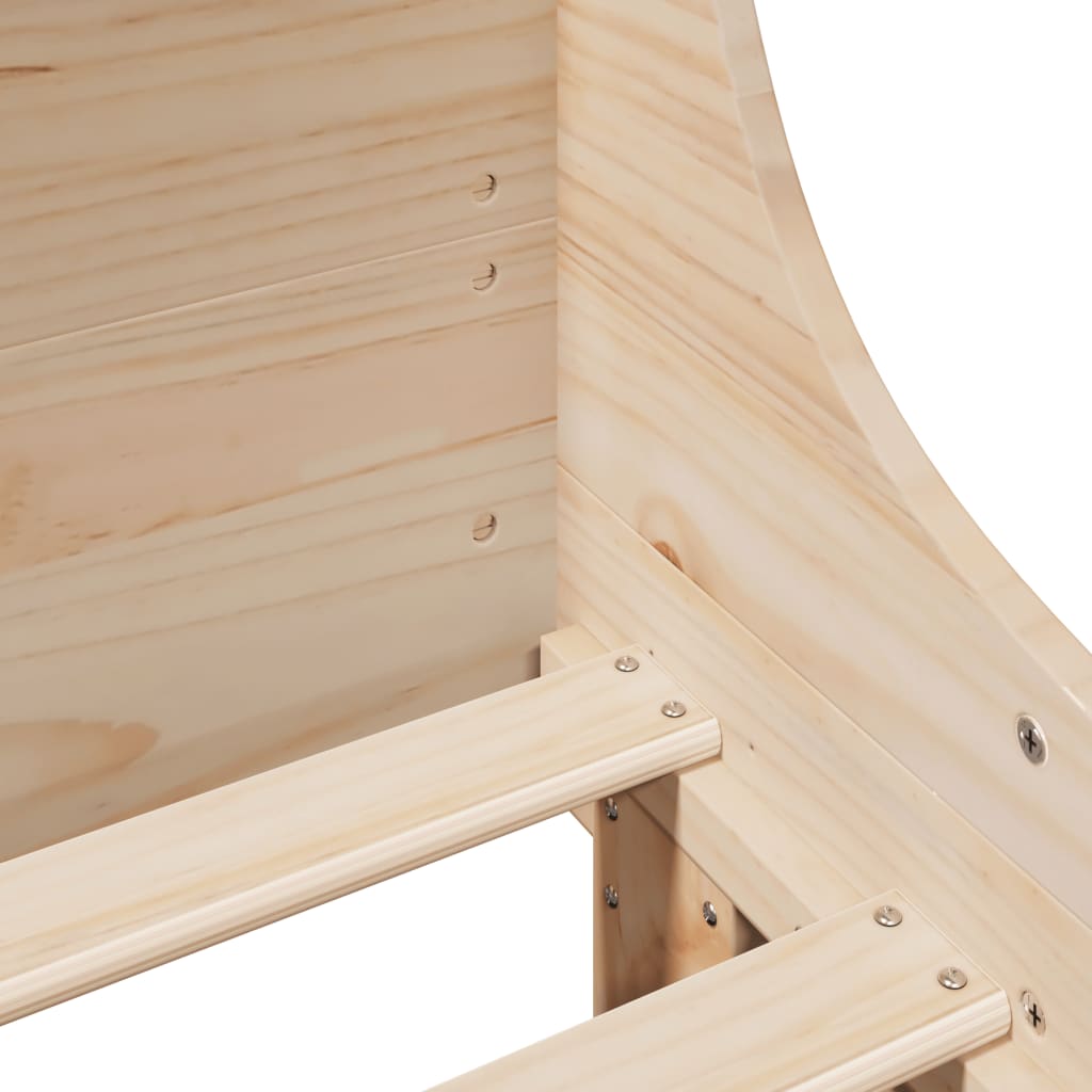 Bedframe met hoofdbord massief grenenhout 100x200 cm