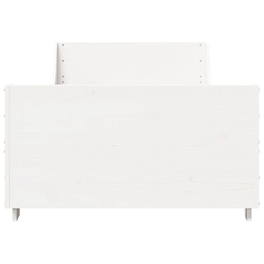 Bedframe met hoofdeinde 100x200 cm massief grenenhout wit