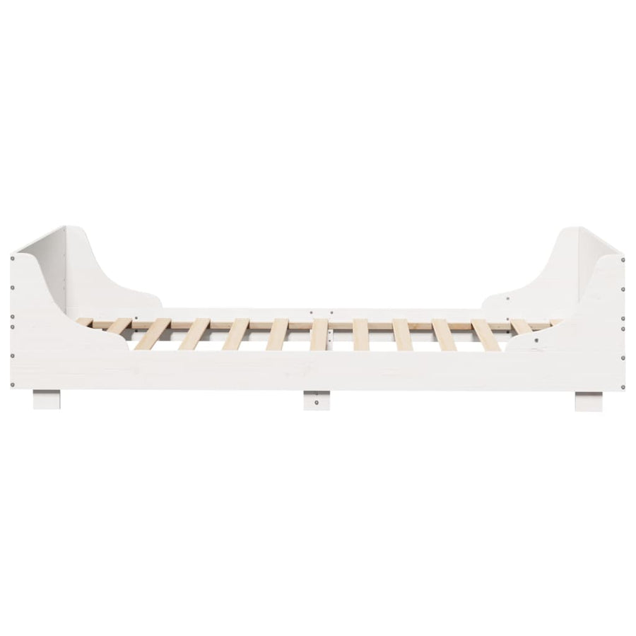 Bedframe met hoofdeinde 100x200 cm massief grenenhout wit