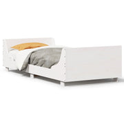 Bedframe massief grenenhout wit 100x200 cm