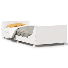 Bedframe zonder matras massief grenenhout wit 90x200 cm