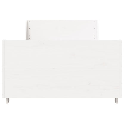 Bedframe zonder matras massief grenenhout wit 90x200 cm