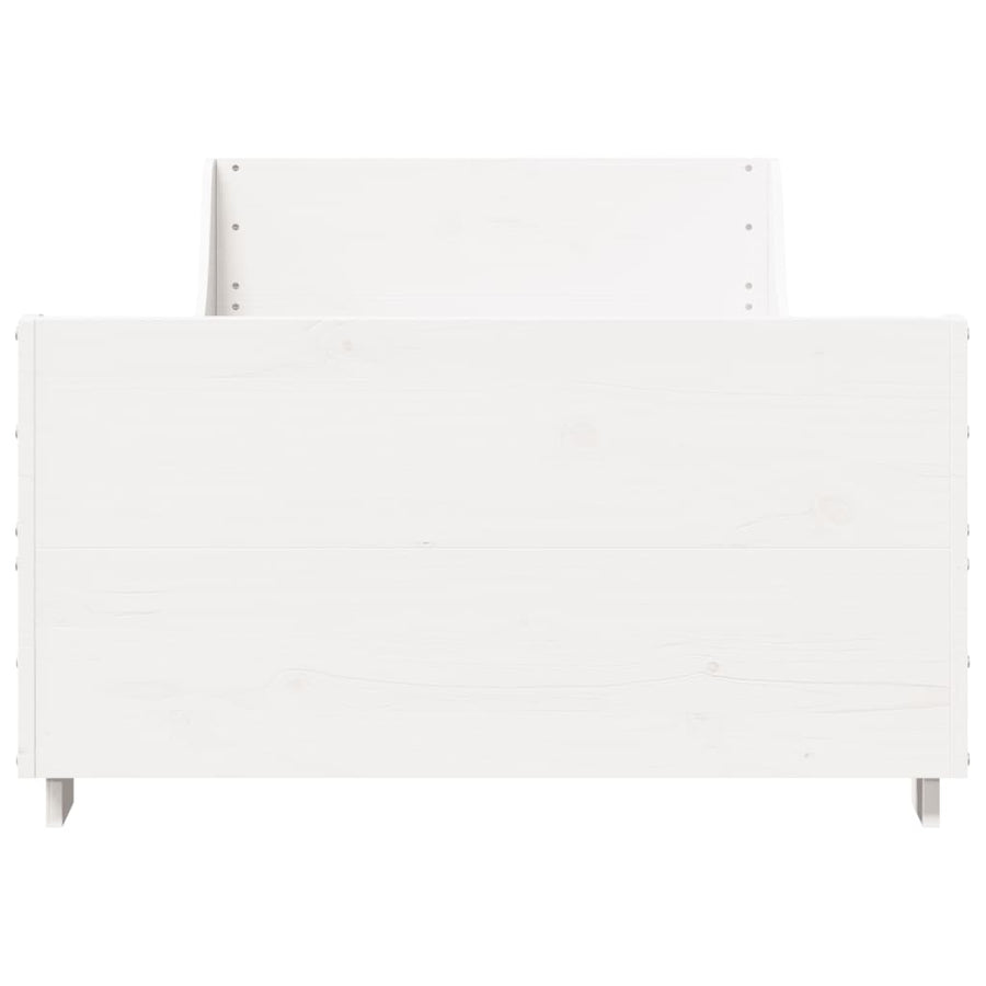 Bedframe zonder matras massief grenenhout wit 90x200 cm