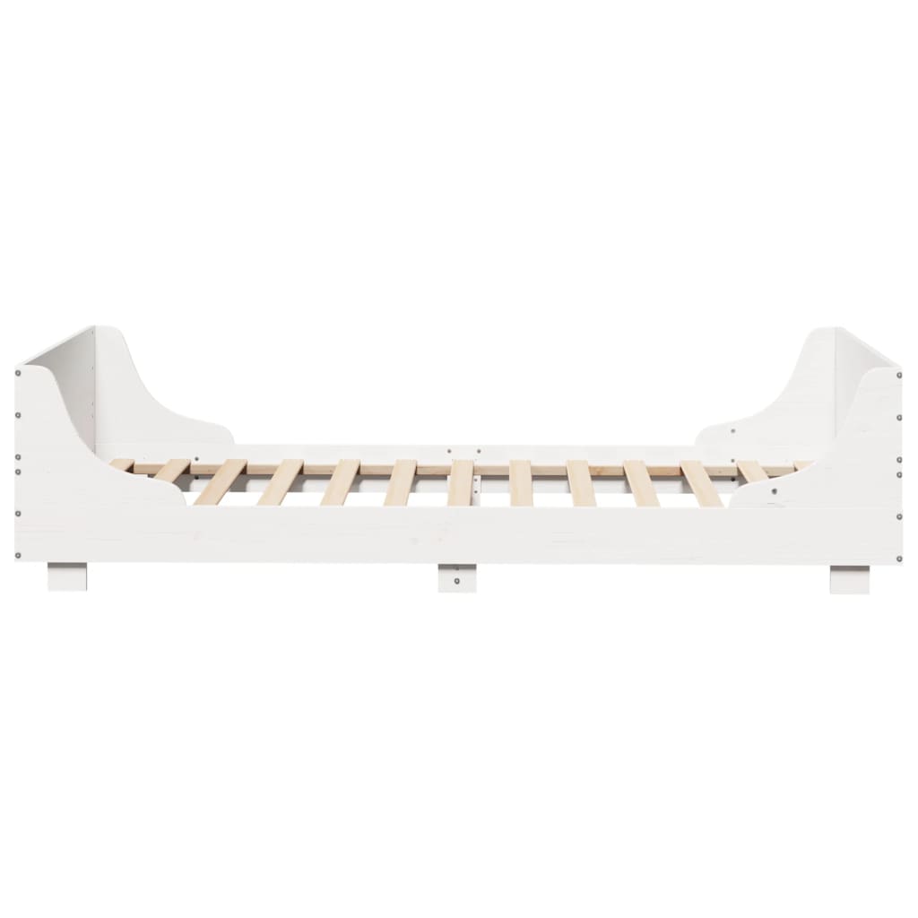 Bedframe zonder matras massief grenenhout wit 90x200 cm