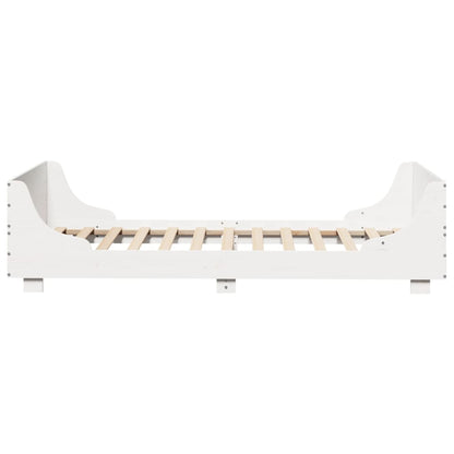 Bedframe zonder matras massief grenenhout wit 90x200 cm