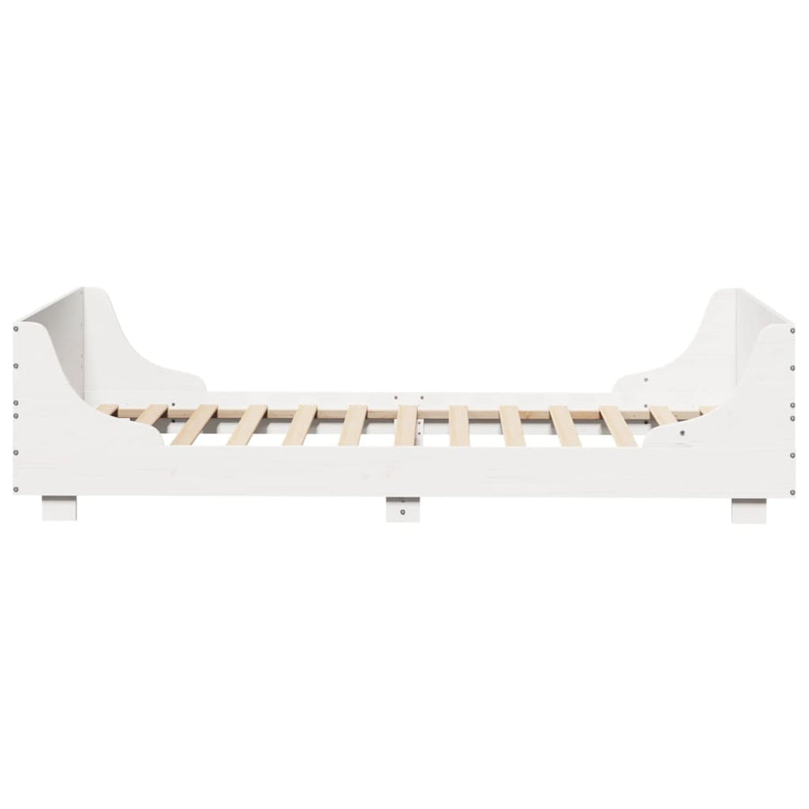 Bedframe zonder matras massief grenenhout wit 90x200 cm