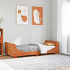 Bed frame without mattress solid pine wax brown 90x190 cm