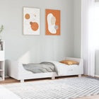 Bed frame without mattress solid pine white 75x190 cm