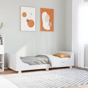 Bedframe massief grenenhout wit 75x190 cm