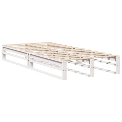 Bedframe zonder matras massief grenenhout wit 90x200 cm