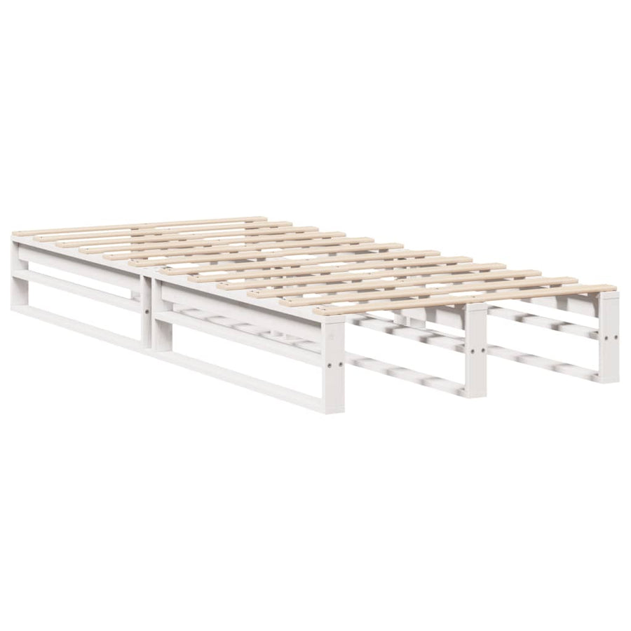 Bedframe zonder matras massief grenenhout wit 90x200 cm
