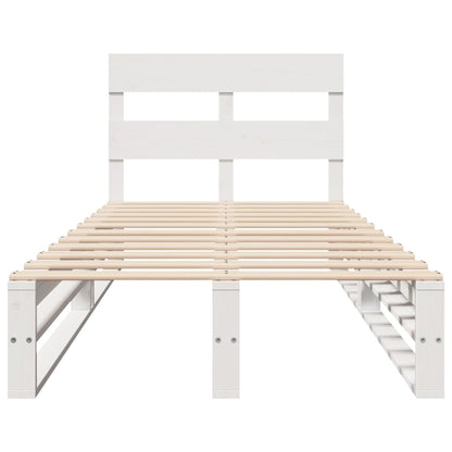 Bedframe zonder matras massief grenenhout wit 140x200 cm