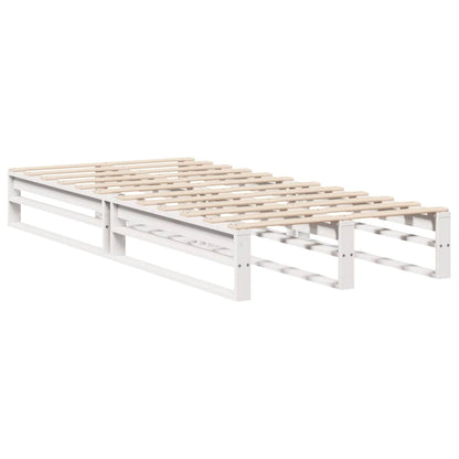 Bedframe zonder matras massief grenenhout wit 140x200 cm