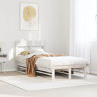 Bedframe massief grenenhout wit 140x200 cm